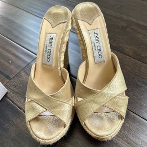 Jimmy Choo Leather Espadrille Wedge